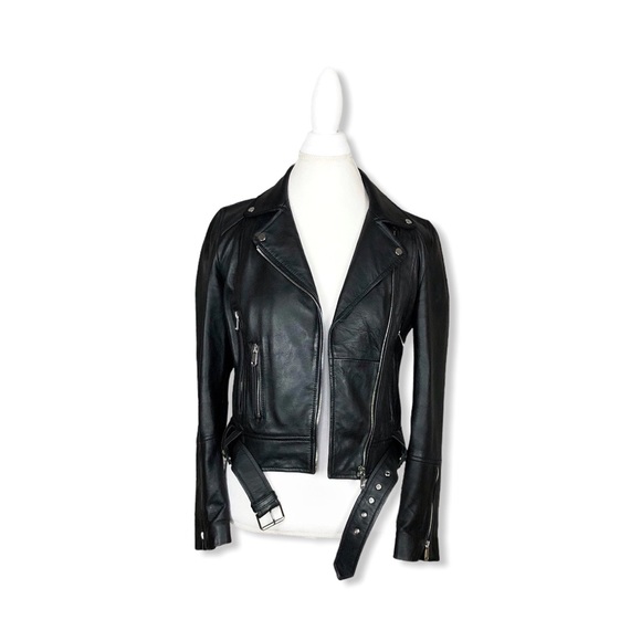 Zara Jackets & Blazers - Zara Women’s Genuine Leather Biker Moto Jacket M